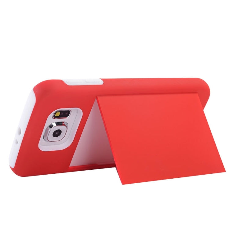 For Galaxy S6 / G920 Silicone PC Combination Case with Holder & Card Slots