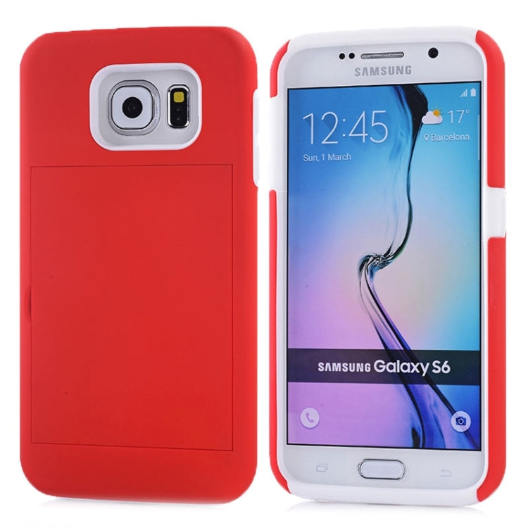 For Galaxy S6 / G920 Silicone PC Combination Case with Holder & Card Slots