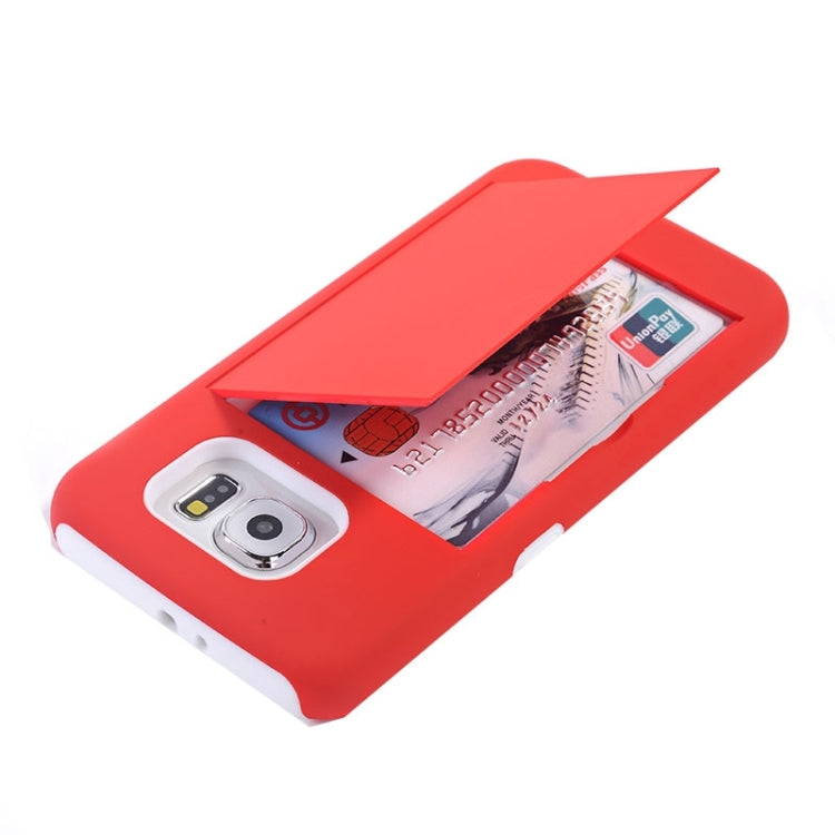 For Galaxy S6 / G920 Silicone PC Combination Case with Holder & Card Slots