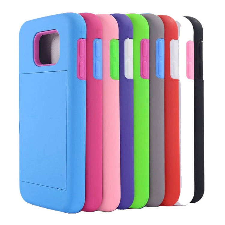 For Galaxy S6 / G920 Silicone PC Combination Case with Holder & Card Slots