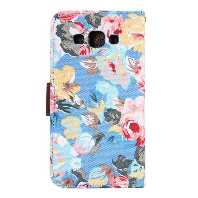 Floral Cloth Magnetic Snap Flip Leather Case with Holder and Card Slots for Galaxy A5 / A500F