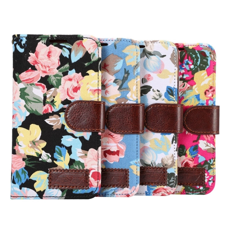 Floral Cloth Magnetic Snap Flip Leather Case with Holder and Card Slots for Galaxy A5 / A500F