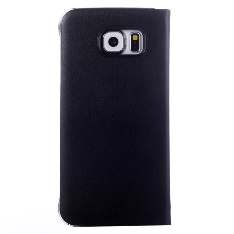 For Galaxy S6 / G920 Litchi Texture Horizontal Flip Leather Case with Call Display ID & Sleep function