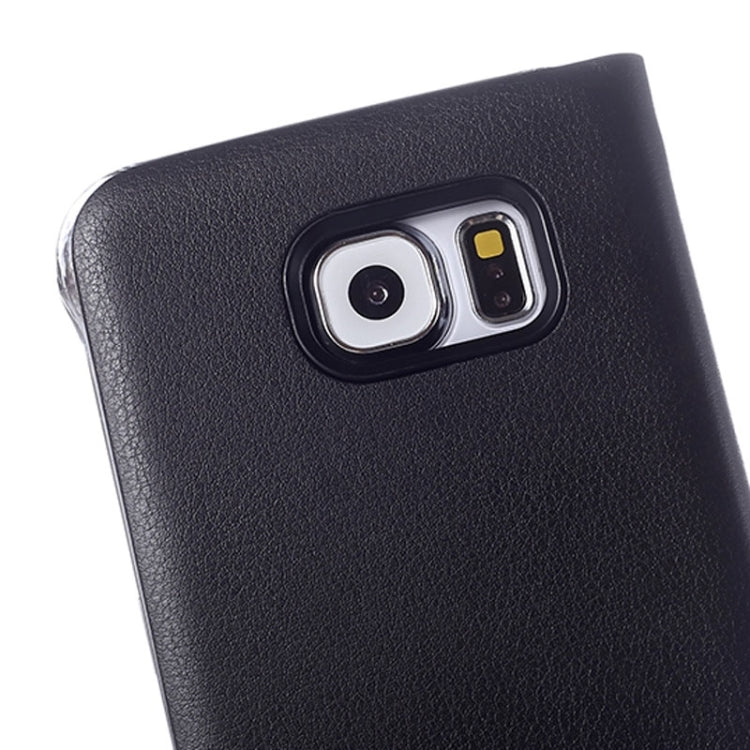 For Galaxy S6 / G920 Litchi Texture Horizontal Flip Leather Case with Call Display ID & Sleep function