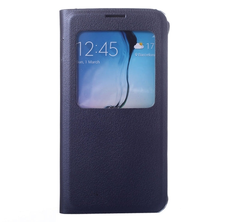 For Galaxy S6 / G920 Litchi Texture Horizontal Flip Leather Case with Call Display ID & Sleep function