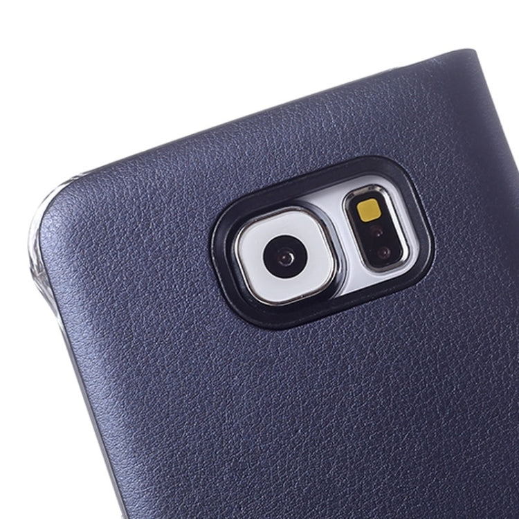 For Galaxy S6 / G920 Litchi Texture Horizontal Flip Leather Case with Call Display ID & Sleep function