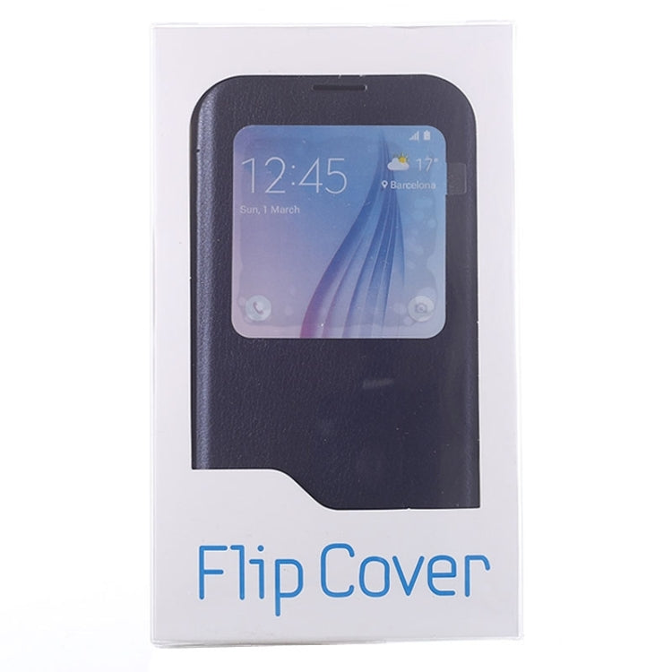 For Galaxy S6 / G920 Litchi Texture Horizontal Flip Leather Case with Call Display ID & Sleep function