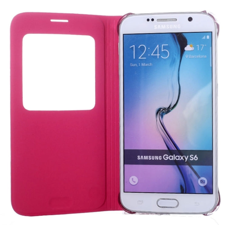 For Galaxy S6 / G920 Litchi Texture Horizontal Flip Leather Case with Call Display ID & Sleep function
