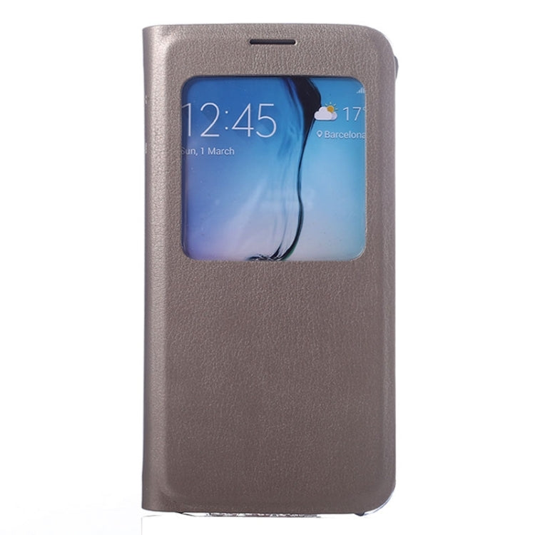 For Galaxy S6 / G920 Litchi Texture Horizontal Flip Leather Case with Call Display ID & Sleep function