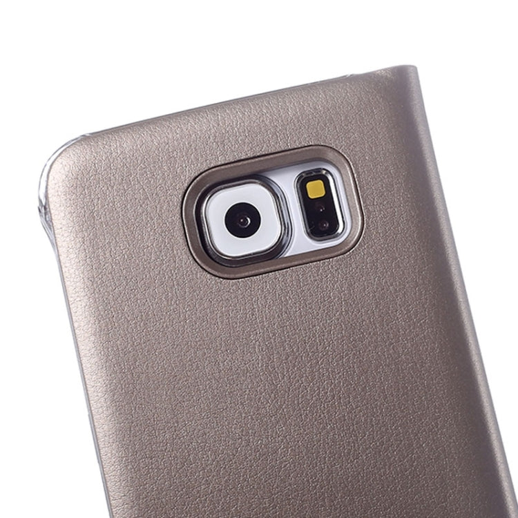 For Galaxy S6 / G920 Litchi Texture Horizontal Flip Leather Case with Call Display ID & Sleep function