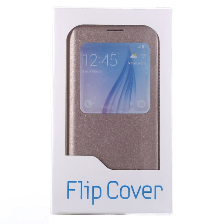 For Galaxy S6 / G920 Litchi Texture Horizontal Flip Leather Case with Call Display ID & Sleep function