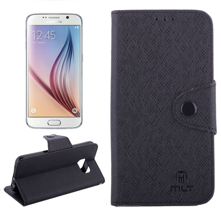 For Galaxy S6 / G920 Cross Texture Horizontal Flip Leather Case with Side Chain