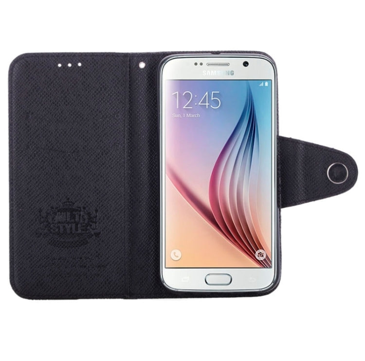 For Galaxy S6 / G920 Cross Texture Horizontal Flip Leather Case with Side Chain