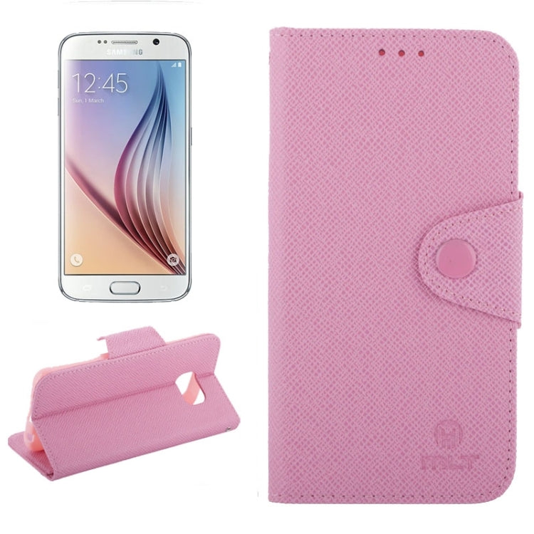For Galaxy S6 / G920 Cross Texture Horizontal Flip Leather Case with Side Chain