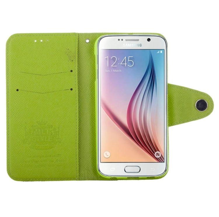 For Galaxy S6 / G920 Cross Texture Horizontal Flip Leather Case with Side Chain