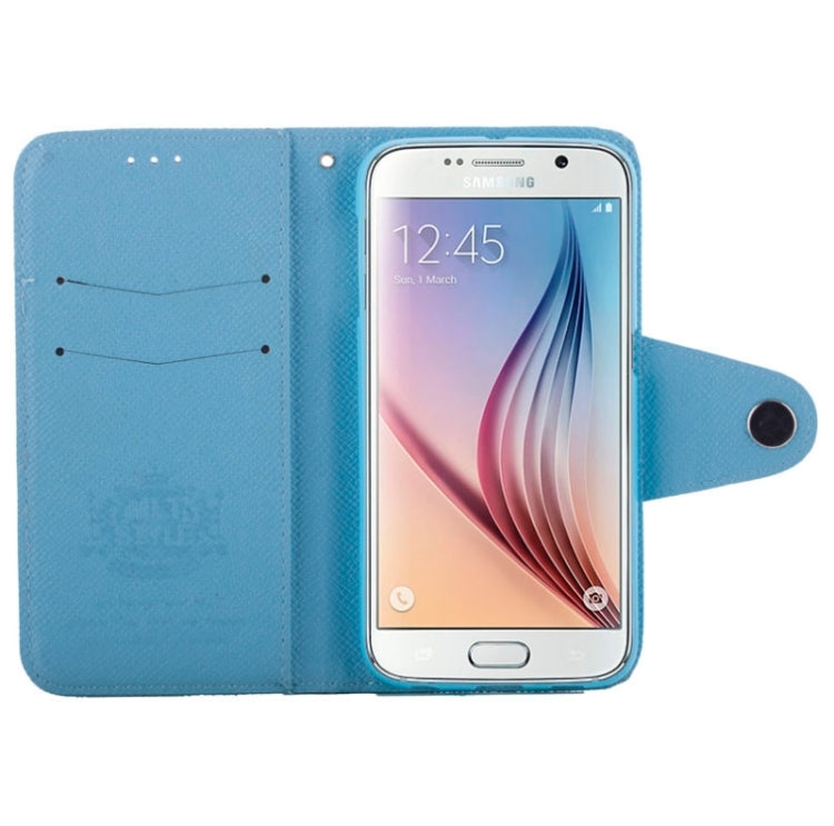 For Galaxy S6 / G920 Cross Texture Horizontal Flip Leather Case with Side Chain