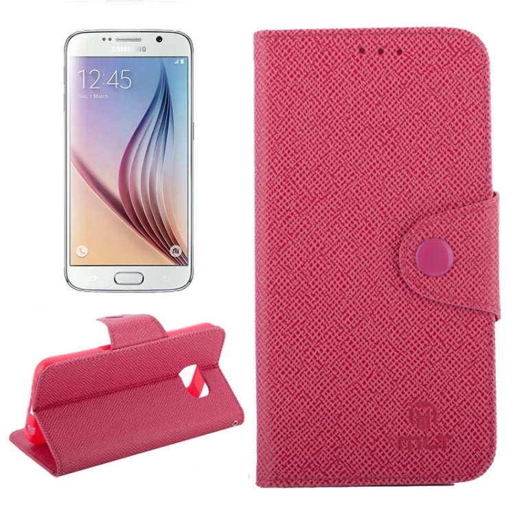 For Galaxy S6 / G920 Cross Texture Horizontal Flip Leather Case with Side Chain