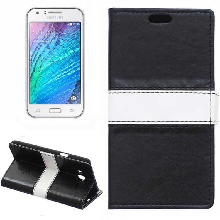 Crazy Horse Texture Color Matching Flip Leather Case with Holder & Card Slots & Wallet for Galaxy J5