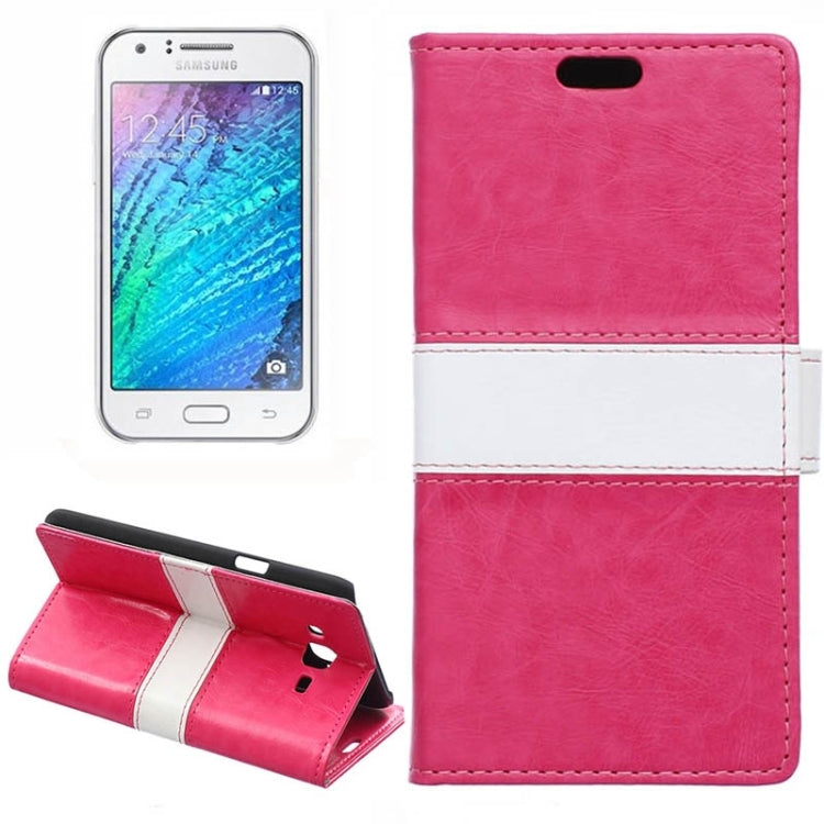 Crazy Horse Texture Color Matching Flip Leather Case with Holder & Card Slots & Wallet for Galaxy J5