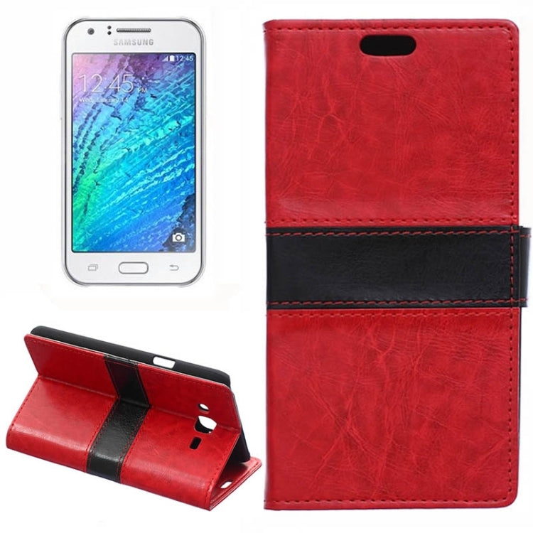 Crazy Horse Texture Color Matching Flip Leather Case with Holder & Card Slots & Wallet for Galaxy J5