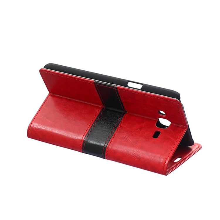 Crazy Horse Texture Color Matching Flip Leather Case with Holder & Card Slots & Wallet for Galaxy J5