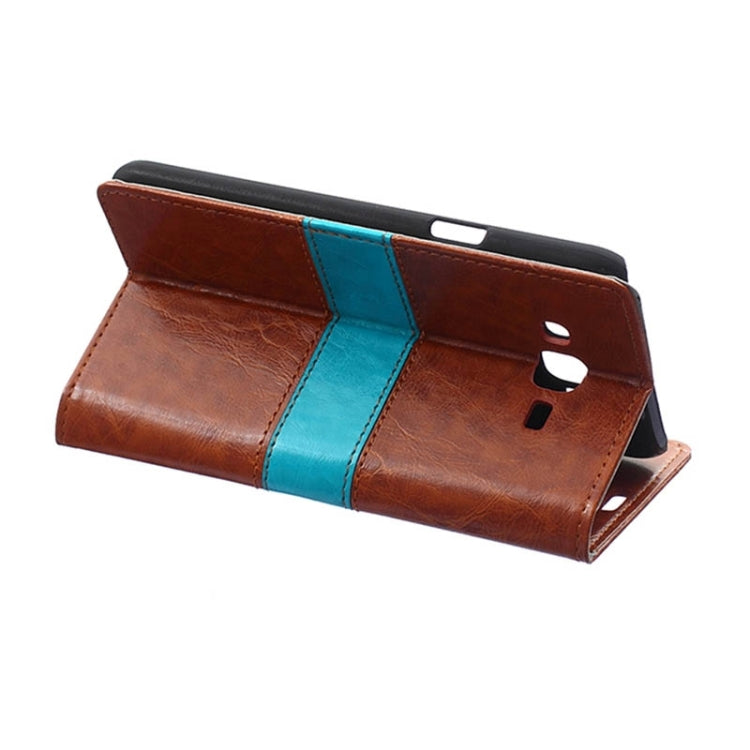 Crazy Horse Texture Color Matching Flip Leather Case with Holder & Card Slots & Wallet for Galaxy J5