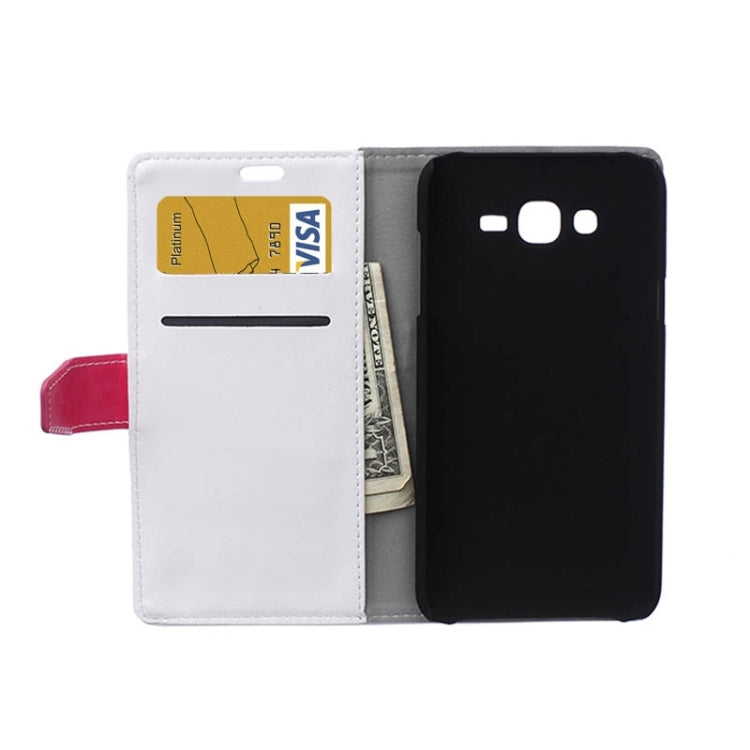 Crazy Horse Texture Color Matching Flip Leather Case with Holder & Card Slots & Wallet for Galaxy J7