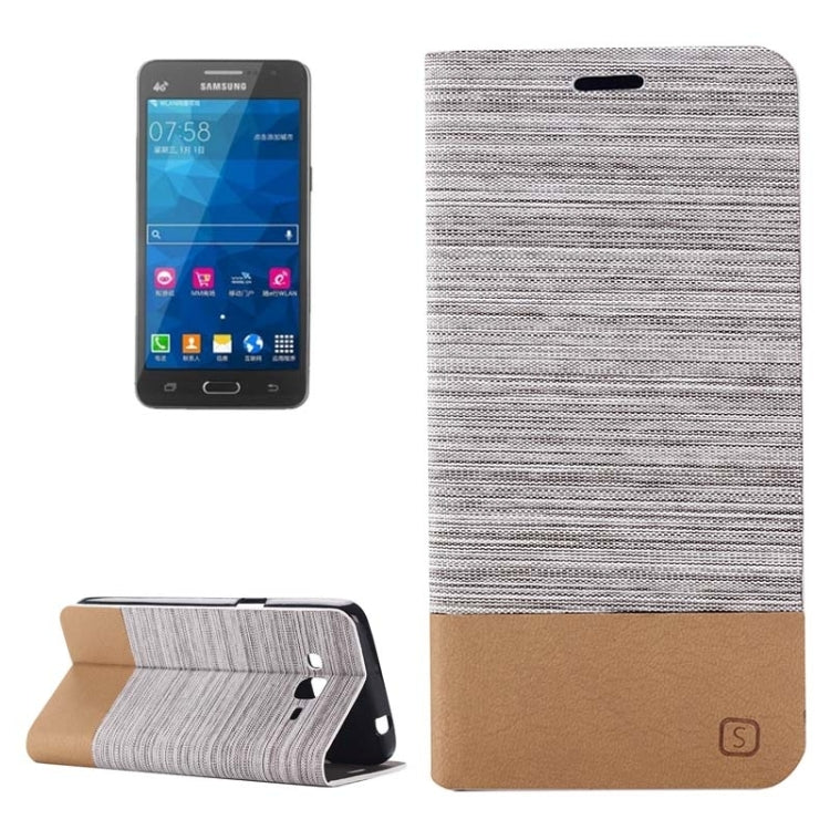 Horizontal Flip Canvas Leather Case with Card Slot & Holder for Galaxy Grand Prime / G530