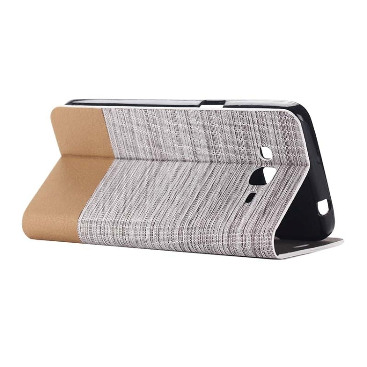 Horizontal Flip Canvas Leather Case with Card Slot & Holder for Galaxy Grand Prime / G530