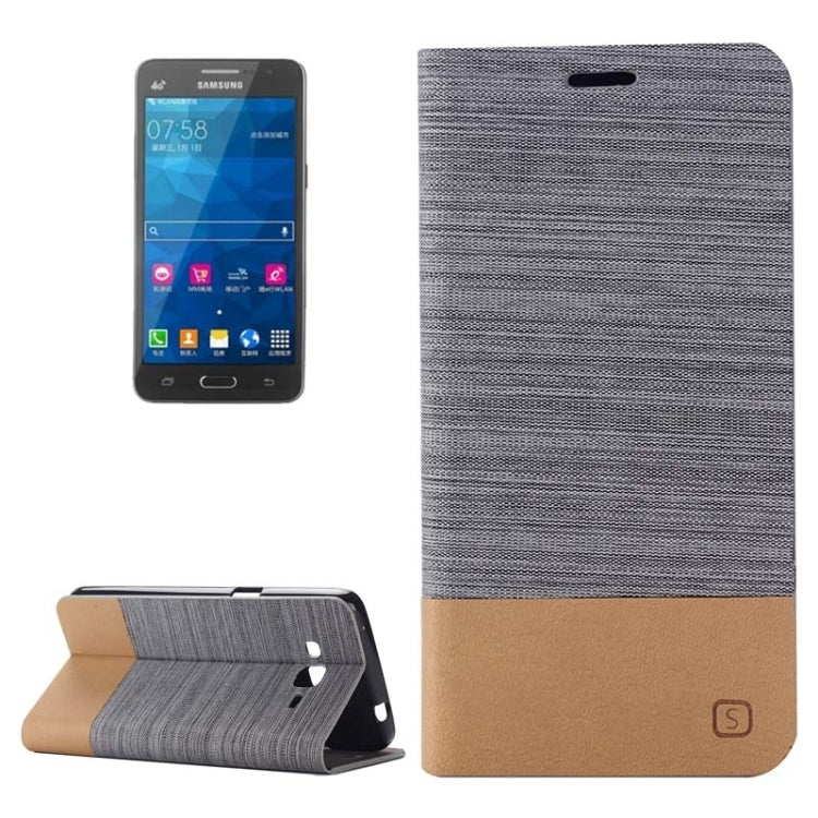Horizontal Flip Canvas Leather Case with Card Slot & Holder for Galaxy Grand Prime / G530