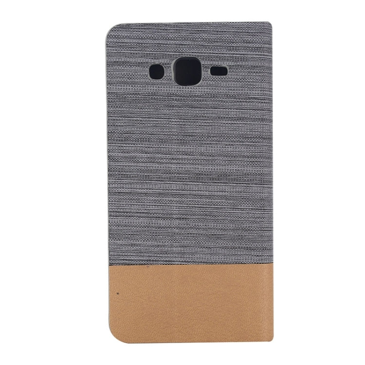 Horizontal Flip Canvas Leather Case with Card Slot & Holder for Galaxy Grand Prime / G530