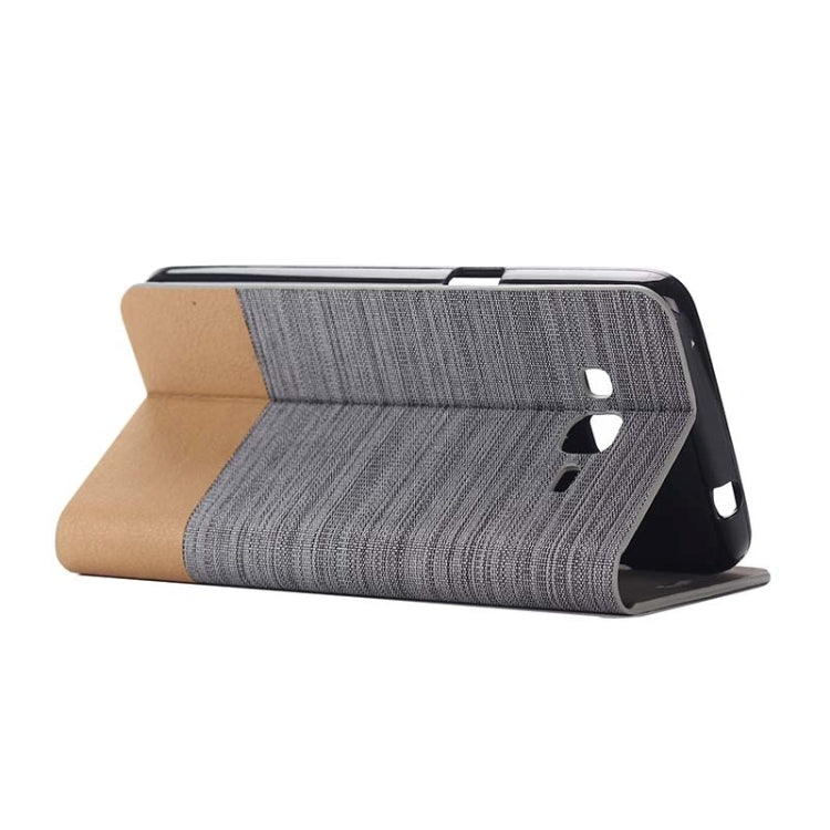 Horizontal Flip Canvas Leather Case with Card Slot & Holder for Galaxy Grand Prime / G530
