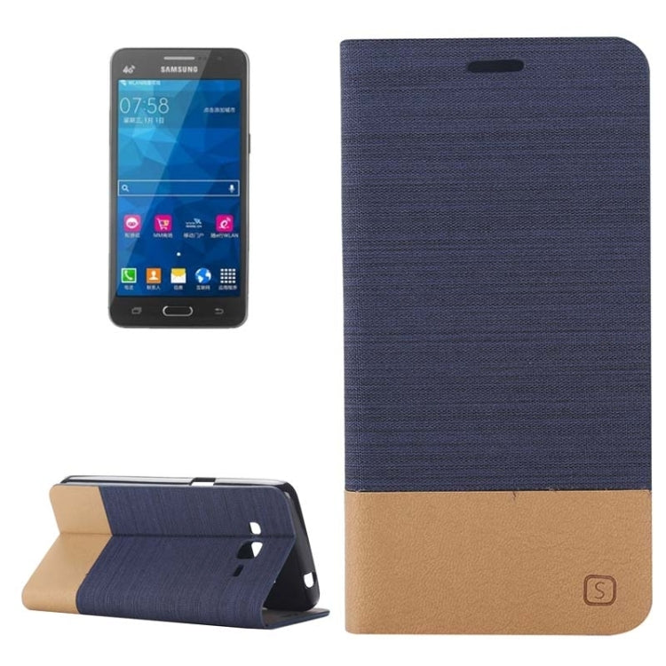 Horizontal Flip Canvas Leather Case with Card Slot & Holder for Galaxy Grand Prime / G530
