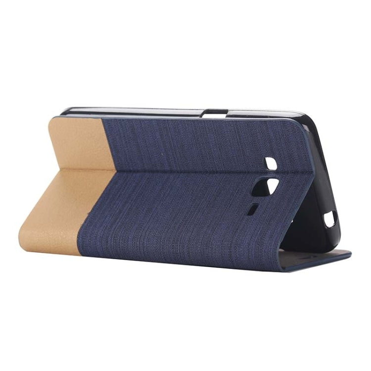 Horizontal Flip Canvas Leather Case with Card Slot & Holder for Galaxy Grand Prime / G530