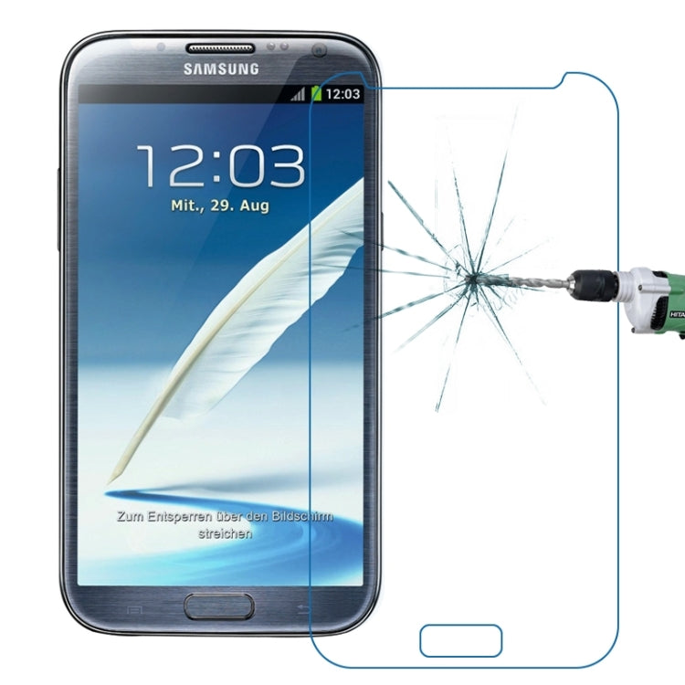 LOPURS 0.30mm 9H+ Surface Hardness 2.5D Explosion-proof Anti Blue-ray Tempered Glass Film for Galaxy Note II / N7100