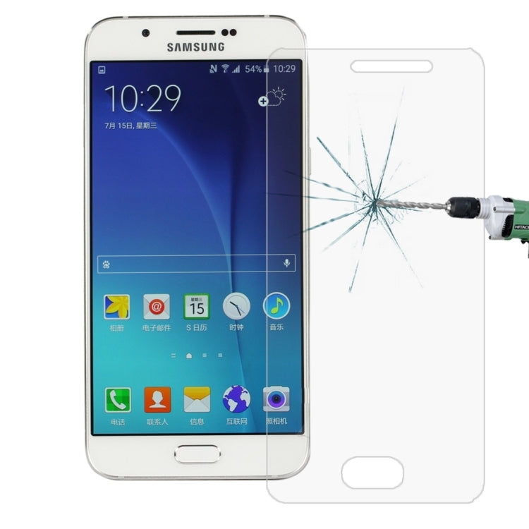 50 PCS for Galaxy A8 0.26mm 9H Surface Hardness 2.5D Explosion-proof Tempered Glass Film, No Retail Package