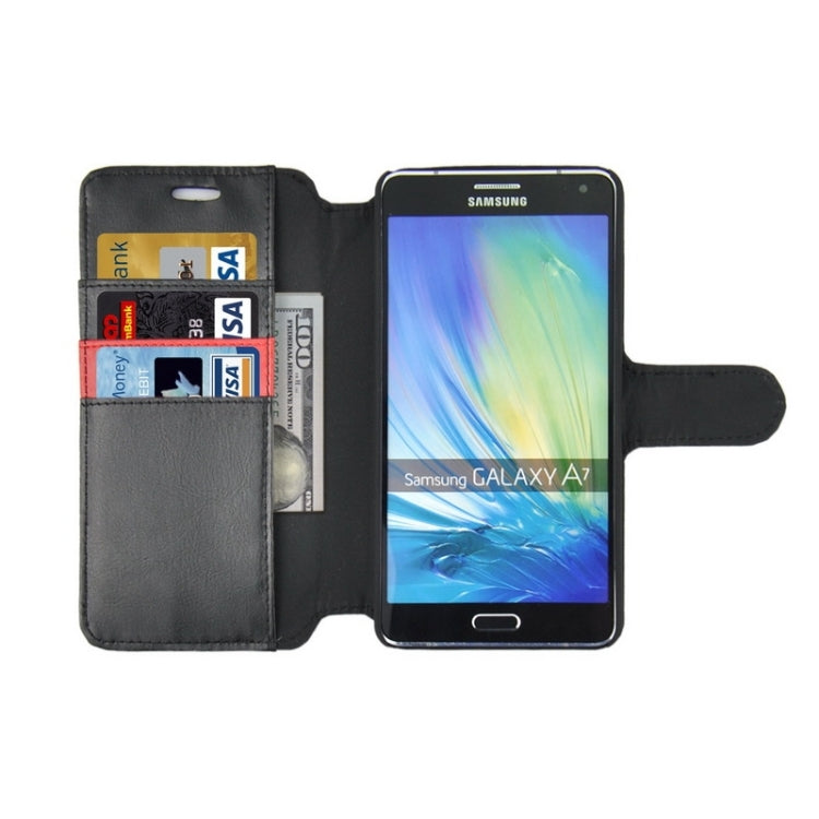 Crazy Horse Texture Color Matching Style Leather Case with Holder & Card Slots & Wallet for Galaxy A7