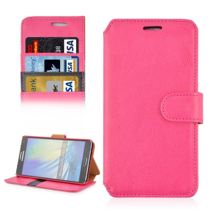 Crazy Horse Texture Color Matching Style Leather Case with Holder & Card Slots & Wallet for Galaxy A7