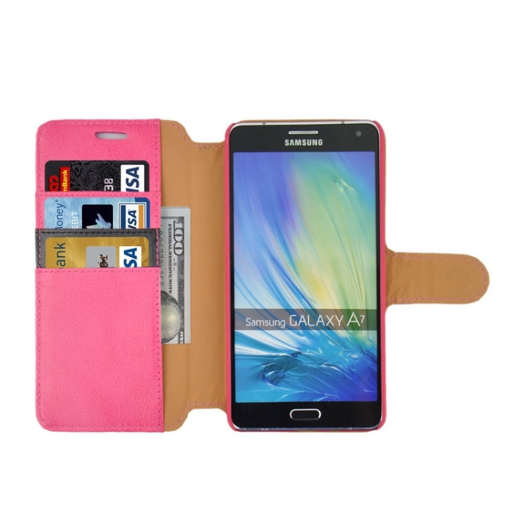 Crazy Horse Texture Color Matching Style Leather Case with Holder & Card Slots & Wallet for Galaxy A7