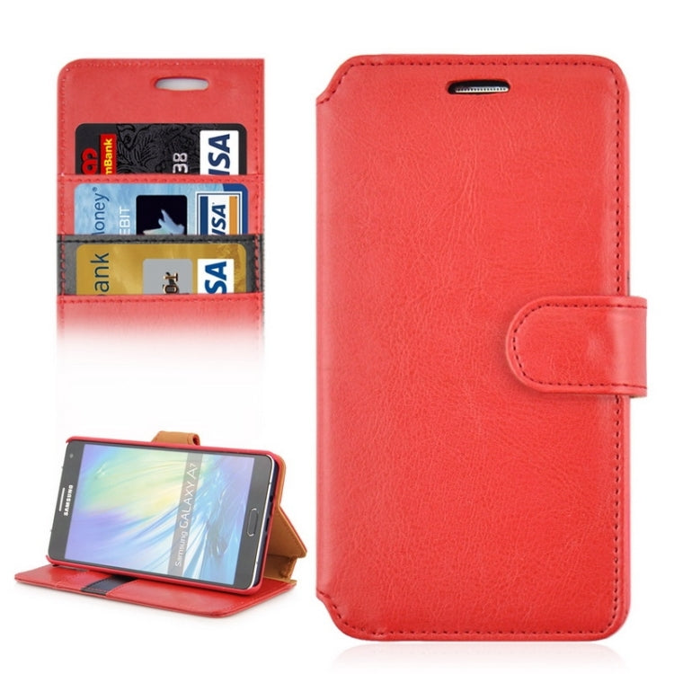 Crazy Horse Texture Color Matching Style Leather Case with Holder & Card Slots & Wallet for Galaxy A7