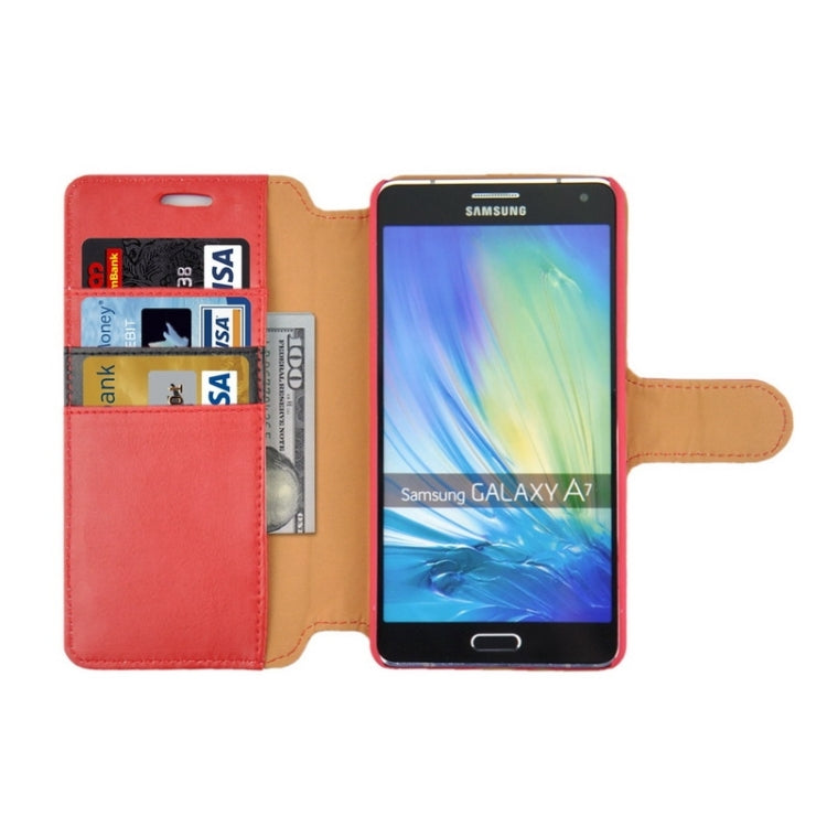 Crazy Horse Texture Color Matching Style Leather Case with Holder & Card Slots & Wallet for Galaxy A7