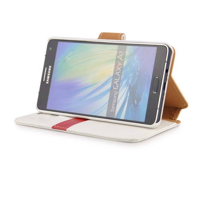 Crazy Horse Texture Color Matching Style Leather Case with Holder & Card Slots & Wallet for Galaxy A7
