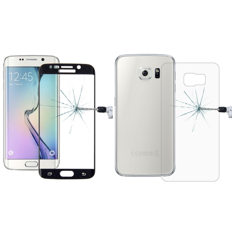 0.3mm 9H Surface Hardness 3D Curved Surface Full Screen Cover Explosion-proof Tempered Glass Front Film + 2.5D Back Film for Galaxy S6 Edge+ / G928