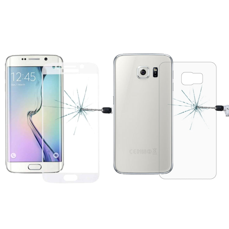 0.3mm 9H Surface Hardness 3D Curved Surface Full Screen Cover Explosion-proof Tempered Glass Front Film + 2.5D Back Film for Galaxy S6 Edge+ / G928