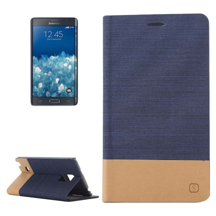 Horizontal Flip Canvas Leather Case with Card Slot & Holder for Galaxy Note Edge / N915