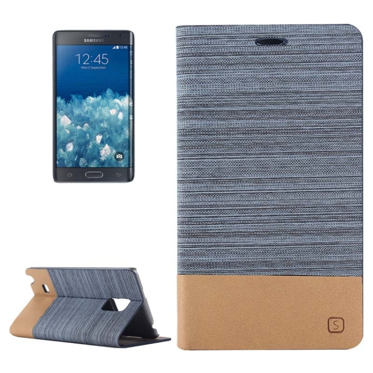 Horizontal Flip Canvas Leather Case with Card Slot & Holder for Galaxy Note Edge / N915