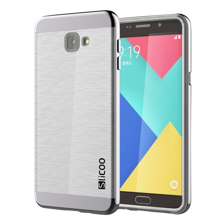 SLiCOO for Galaxy A9 / A900 Concise Fashion Separable Dichromatic Brushed Texture Transparent TPU + Electroplating PC Combination Case