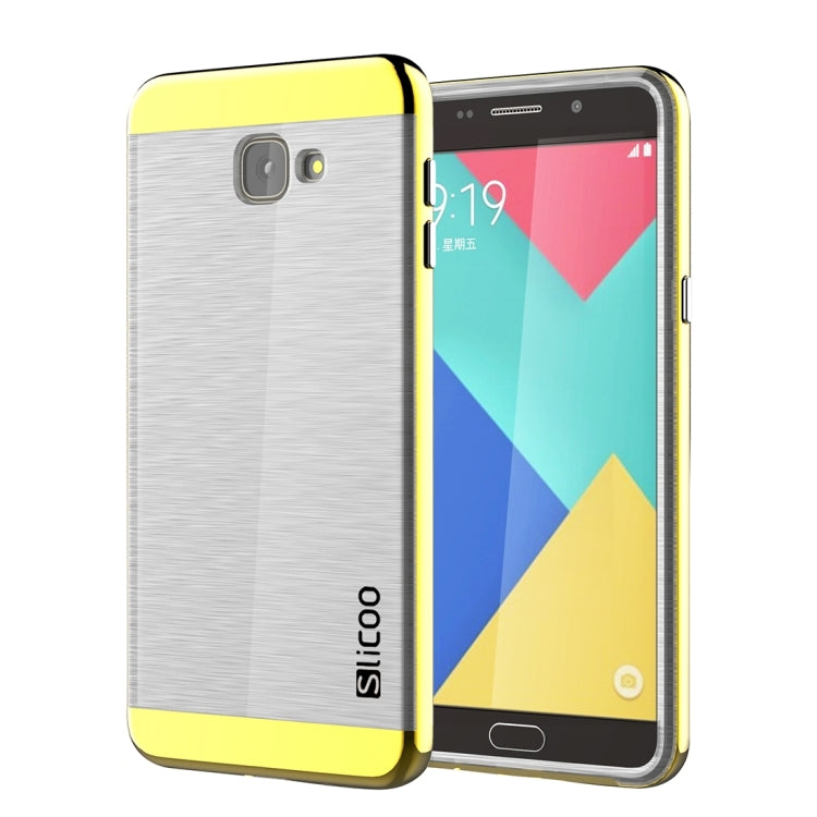 SLiCOO for Galaxy A9 / A900 Concise Fashion Separable Dichromatic Brushed Texture Transparent TPU + Electroplating PC Combination Case