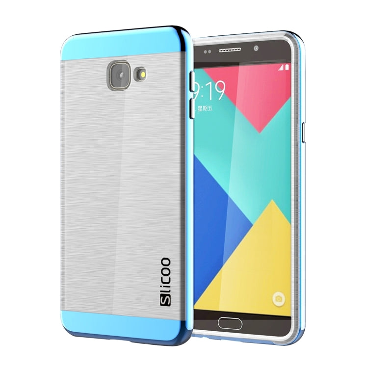 SLiCOO for Galaxy A9 / A900 Concise Fashion Separable Dichromatic Brushed Texture Transparent TPU + Electroplating PC Combination Case
