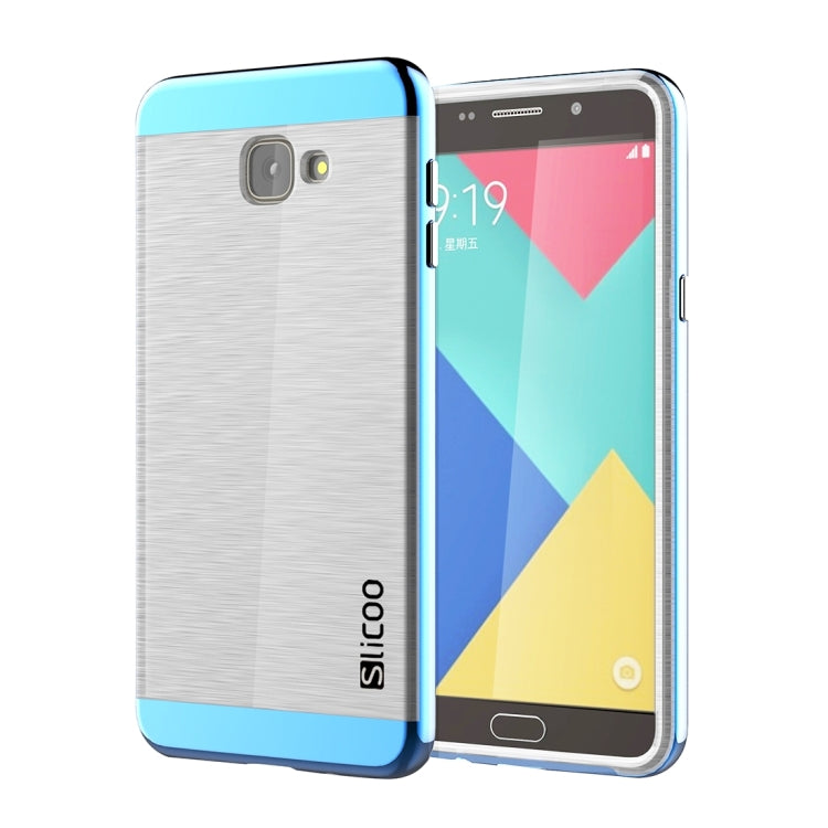 SLiCOO for Galaxy A9 / A900 Concise Fashion Separable Dichromatic Brushed Texture Transparent TPU + Electroplating PC Combination Case